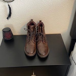 Mens Club Room leather lace up boots